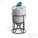 Емкость конусообразная Polimer-Group K 500, в обрешетке, 500л, с лопастной мешалкой