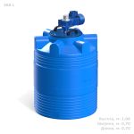 Емкость цилиндрическая Polimer-Group V 300, 300 литров, с лопастной мешалкой