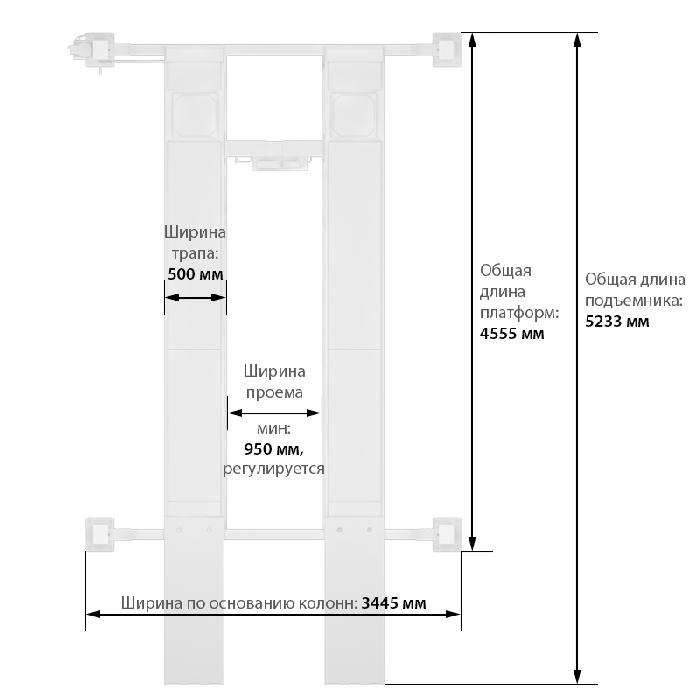 Подъемник четырехстоечный 4 тонны Launch TLT-440W GL01937, электрогидравлический, для сход-развала, 220В