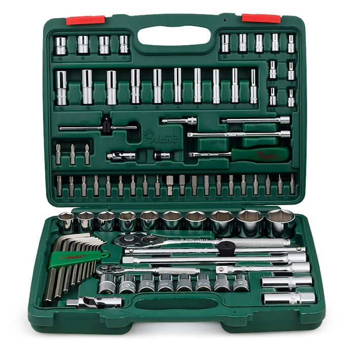 Набор инструментов в кейсе Hans TK-88, 88 предметов, 1/2", 1/4", с трещоткой