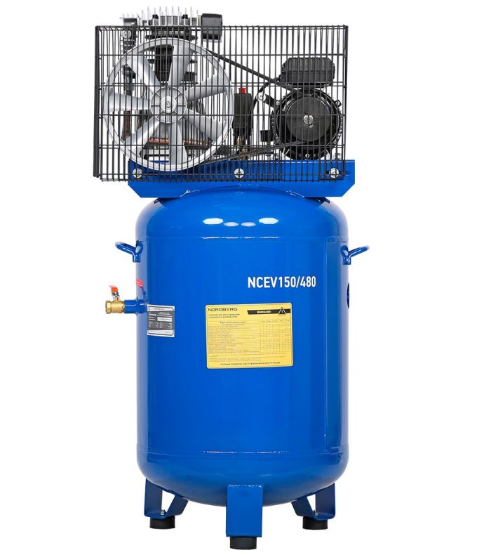 Поршневой компрессор NORDBERG NCEV150/480, ременной привод, масляный, 446л/мин, 150л, 220В