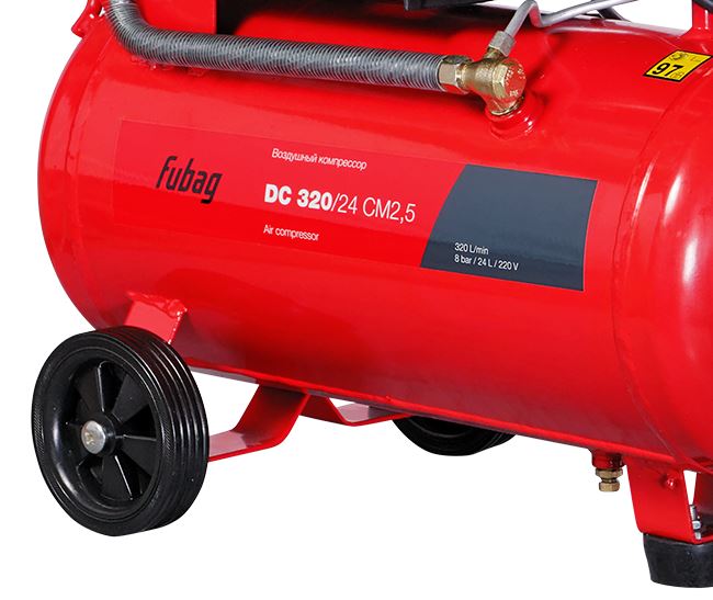 Поршневой компрессор FUBAG DC 320/24 CM2.5, коаксиальный привод, масляный, 320 л/мин, 220В