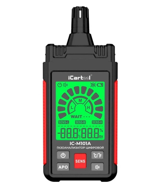 Цифровой детектор утечки взрывоопасных газов iCarTool IC-M101A, 0-1000 ppm