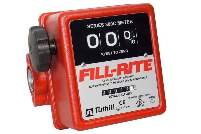 Счетчик дизельного топлива, бензина Fill-Rite 807 807CL1X418, механический, расходомер топлива, 75 л/мин