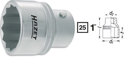 Головка 12-гранная 1" 32мм HAZET 1100Z-32