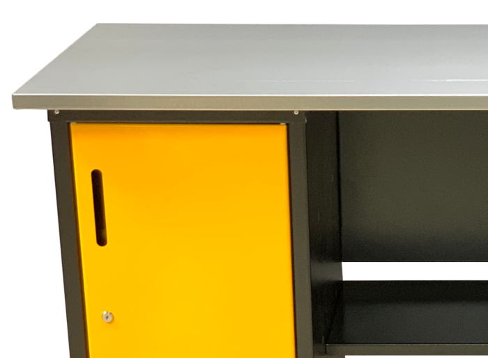 Верстак слесарный Garopt No boxes GT1800DD.yell, 2 тумбы, 4 полки
