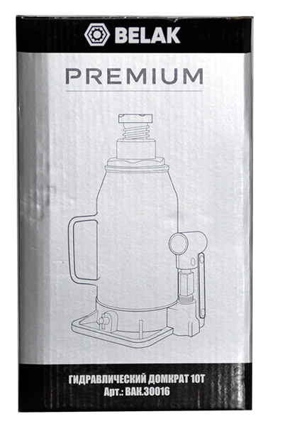 Домкрат бутылочный гидравлический 10 тонн БелАК PREMIUM BAK.30016, автомобильный