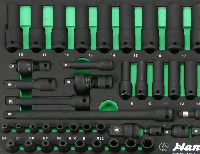 Набор торцевых головок и аксессуаров, Hans TTF-104, 1/2", 1/4", 3/8", 104 предмета