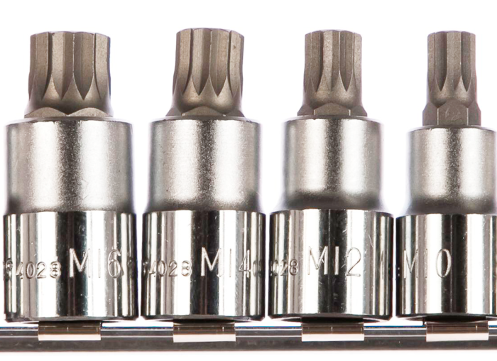 Набор торцевых головок Ribe, Spline, Hans 46028-9C, 1/2", 5-16мм, 9 предметов, без кейса