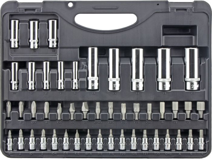 Набор инструментов в кейсе JTC JTC-H096B, 96 предметов, с трещоткой, 1/2", 1/4"