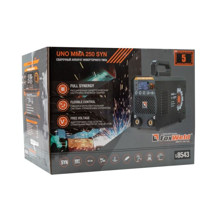 Сварочный аппарат инверторный Foxweld UNO MMA 250 SYN, MMA/TIG, 220В