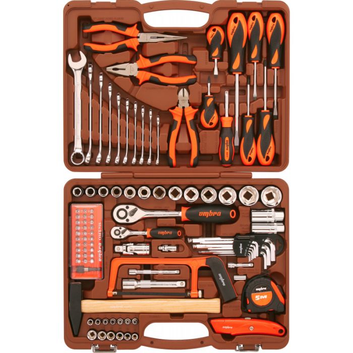 Набор инструментов в кейсе Ombra OMT101S, 101 предмет, с трещоткой, 1/4", 1/2"