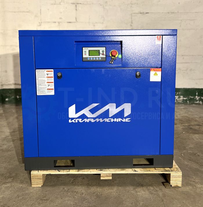 Винтовой компрессор KraftMachine KM7.5-8рВ, ременной привод, 8 бар, IP55, 1200л/мин