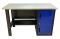 Верстак слесарный Garopt No boxes GT1400STD.blue, однотумбовый, 2 полки