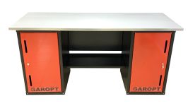 Верстак слесарный Garopt No boxes GT1800DD.red, 2 тумбы, 4 полки