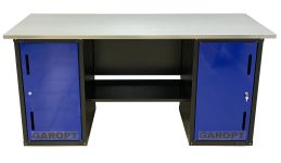 Верстак слесарный Garopt No boxes GT1800DD.blue, 2 тумбы, 4 полки