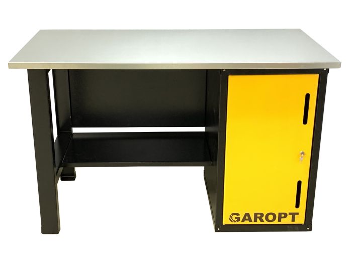 Верстак слесарный Garopt No boxes GT1400STD.yell, однотумбовый, 2 полки