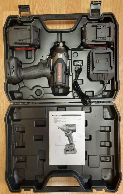 Гайковерт аккумуляторный ударный Rotake RC8803, 1/2", 1080 Нм, в кейсе