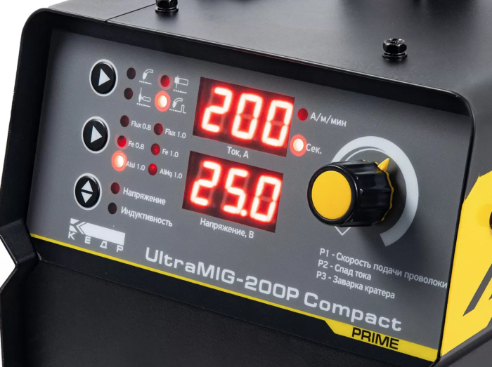 Сварочный инверторный полуавтомат КЕДР ULTRAMIG-200P, MIG/MAG, 220В, 200А
