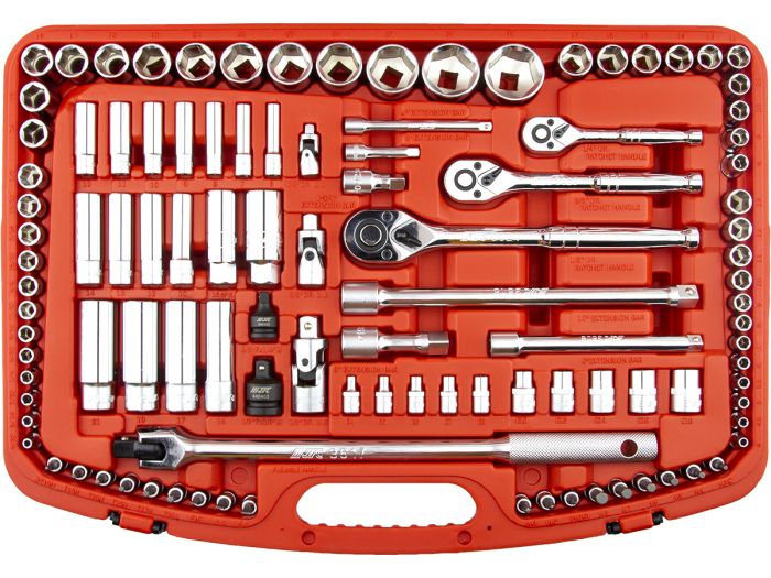 Набор инструментов в кейсе JTC JTC-H123C, 123 предмета, с трещоткой, 1/4", 3/8", 1/2"