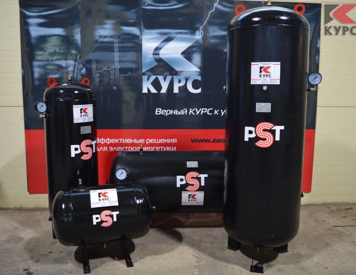 Воздушный ресивер для компрессора PST РВ-110/10, вертикальный, 10 бар, 110л