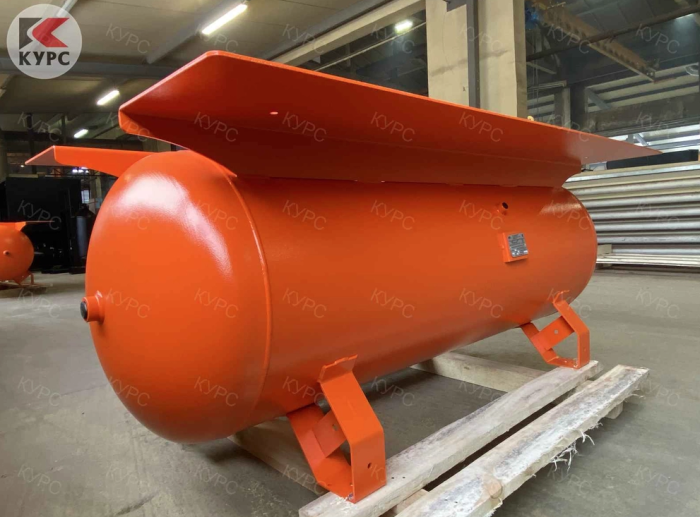 Воздушный ресивер для компрессора PST РГ-500/10, горизонтальный, 10 бар, 500л, с площадкой для ресивера 1650х800мм