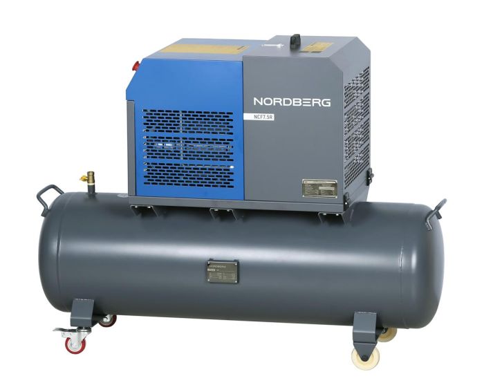 Винтовой компрессор Nordberg NCF7,5R, прямой привод, 10 бар, IP54, 660л/мин, 5,5кВт, 230л