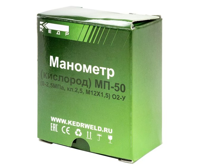Манометр КЕДР ТМ2 Кислород, (0-2,5 МПа, кл.2,5, М12Х1,5) О2-У