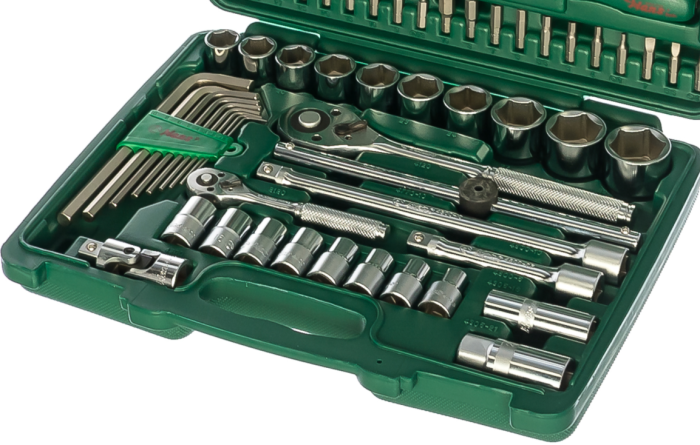 Набор инструментов в кейсе Hans TK-88, 88 предметов, 1/2", 1/4", с трещоткой