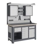Рабочее место Верстакофф MCN 1552.S268.2-2FR, 3 тумбы, 2+6+1 ящиков, с дв. экраном, подсветка