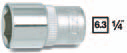 Головка 6-гранная 1/4" - 9 мм HAZET 850-9