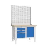 Верстак слесарный Верстакофф CTR 1202.S37.3-2, 2 тумбы, 3 ящика, дверца, с дв. экраном