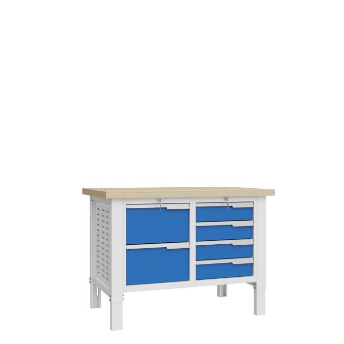Верстак слесарный Верстакофф CTR 1202.S24.3, 2 тумбы, 2+4 ящика