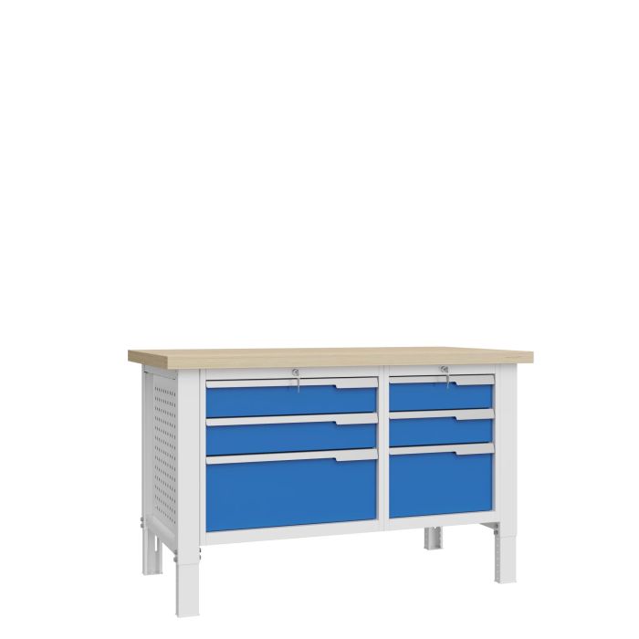 Верстак слесарный Верстакофф CTR 1402.S3L3.4, 2 тумбы, 6 ящиков