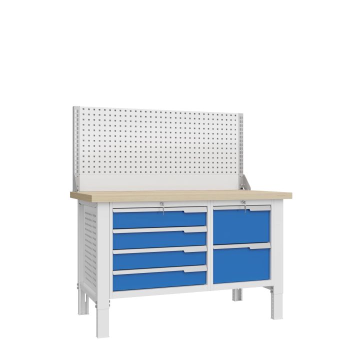 Верстак слесарный Верстакофф CTR 1402.S2L4.4-1, 2 тумбы, 4+2 ящика, экран