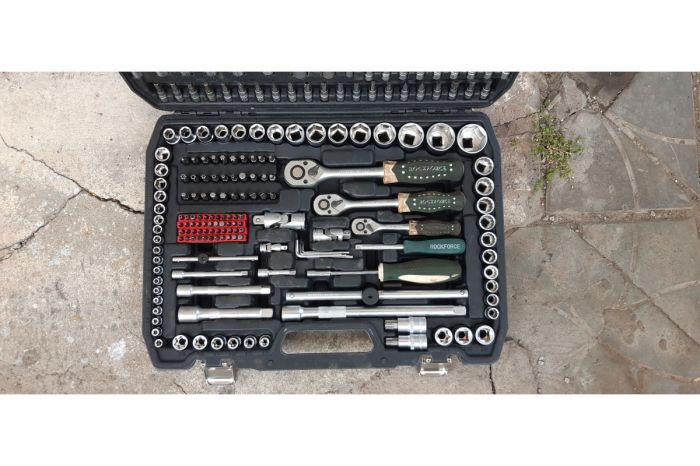 Набор инструментов в кейсе Rock Force RF-38841, 216 предметов, с трещоткой, 1/2", 1/4", 3/8"