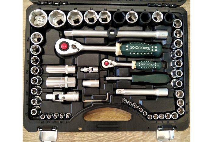 Набор инструментов в кейсе Rock Force RF-41082-5, 108 предметов, с трещоткой, 1/4", 1/2"