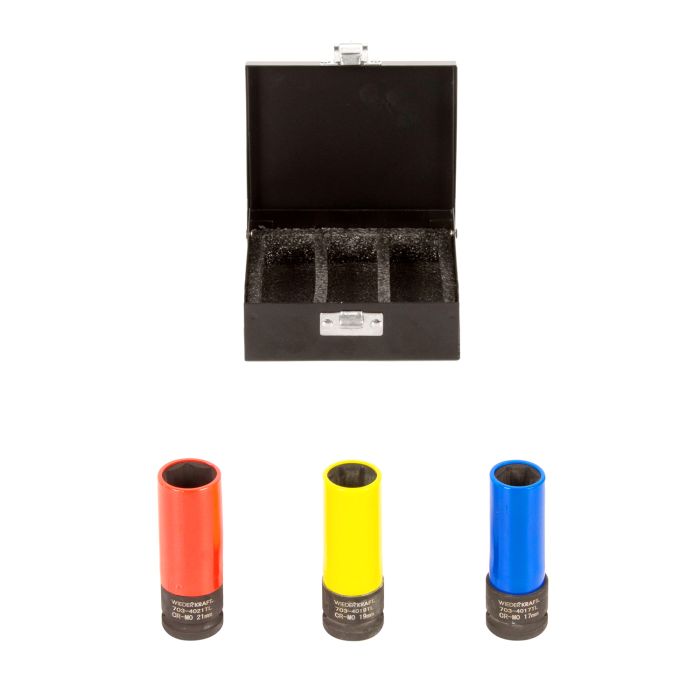 Набор тонкостенных ударных головок WiederKraft WDK-703HD, 1/2", 17-21мм, 3шт