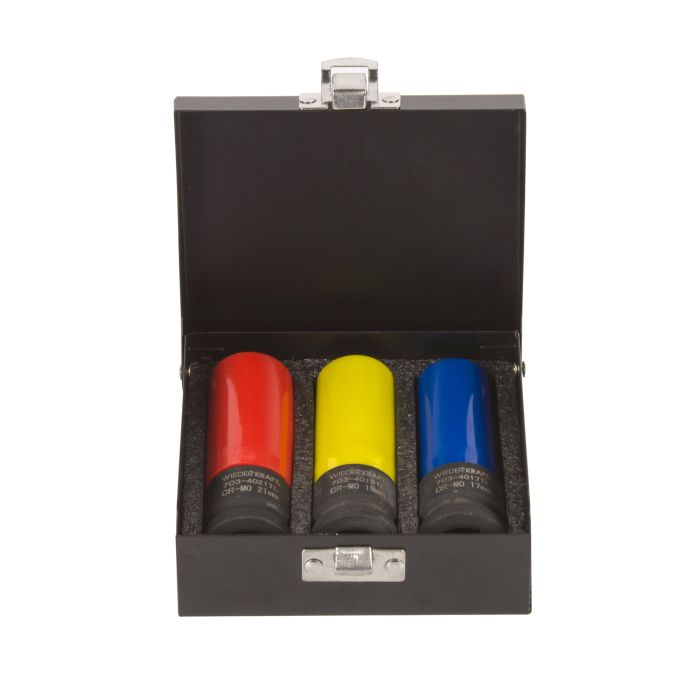 Набор тонкостенных ударных головок WiederKraft WDK-703HD, 1/2", 17-21мм, 3шт