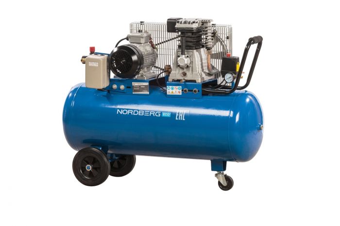 Поршневой компрессор NORDBERG ECO NCE100/400, ременной привод, масляный, 400 л/мин, 380В