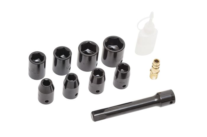 Пневмогайковерт ударный NORDBERG ECO NP14085K, 1/2", с набором головок, легковой, 850 Нм