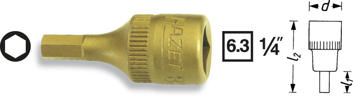 Головка 1/4" 3мм с шестигранной вставкой HAZET