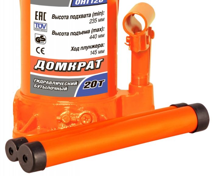 Домкрат бутылочный гидравлический 20 тонн Ombra OHT120, автомобильный