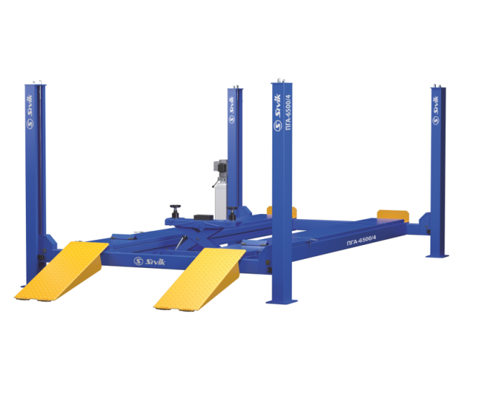 Подъемник четырехстоечный 6,5 тонн Sivik ПГА-6500/4_blue, электрогидравлический, для сход-развала, 380В