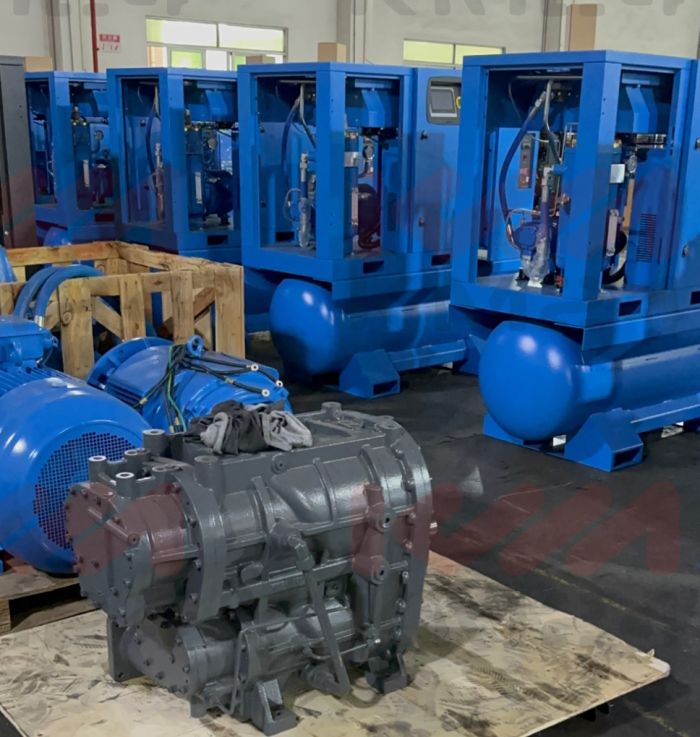 Винтовой компрессор KraftMachine KM11-10рВ-500, ременной привод, 10 бар, IP23, 1500л/мин, 500л