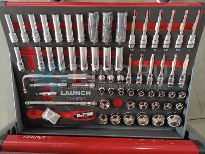Тележка инструментальная Launch TTH-375, закрытая, 7 ящиков, с набором инструментов