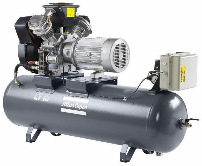 Поршневой компрессор Atlas Copco LT 2-20 (1ph) Receiver Mounted Unsilenced, коаксиальный, масляный, 126 л/мин, 220В