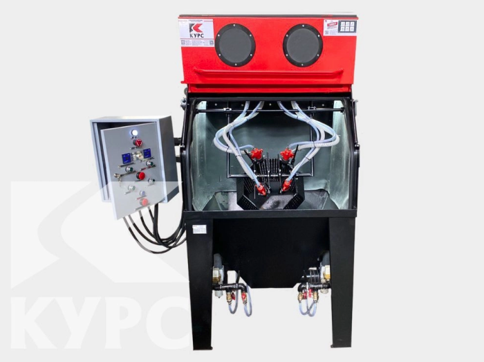 Пескоструйная камера PST-КСО-110-И-М-М-ФВР-М, инжекторная, с барабаном, фильтр-вентилятор с рекуператором, 1-3 м2/час