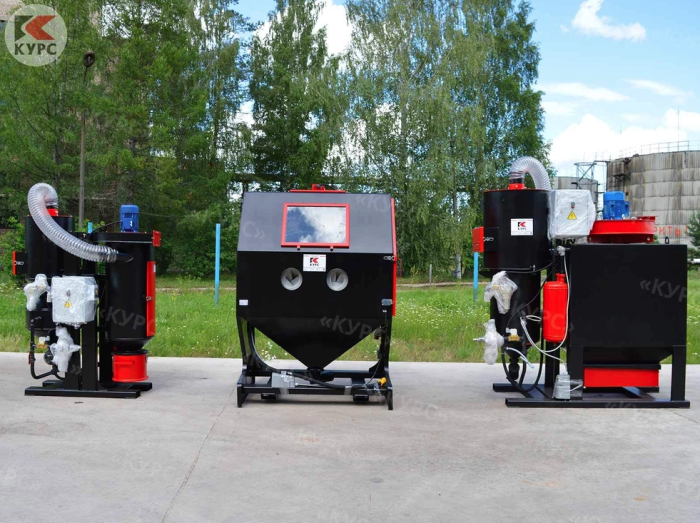 Пескоструйная камера PST-КСО-135-Н-ФВР-М (4кВт), напорная, фильтр-вентилятор с рекуператором, 5-20 м2/час