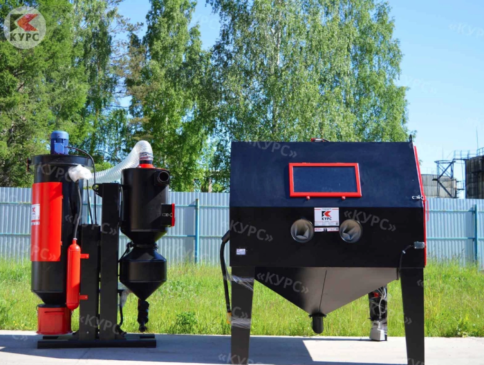 Пескоструйная камера PST-КСО-150-Н-ФВР-М, напорная, 5-20 м2/час, фильтр-вентилятор с рекуператором, поворотный стол